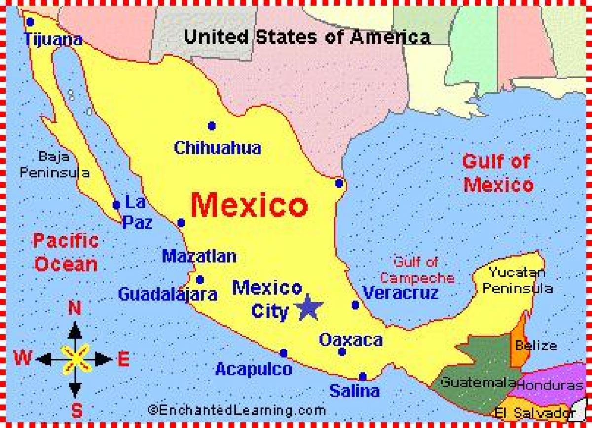 zemljevid Mehike