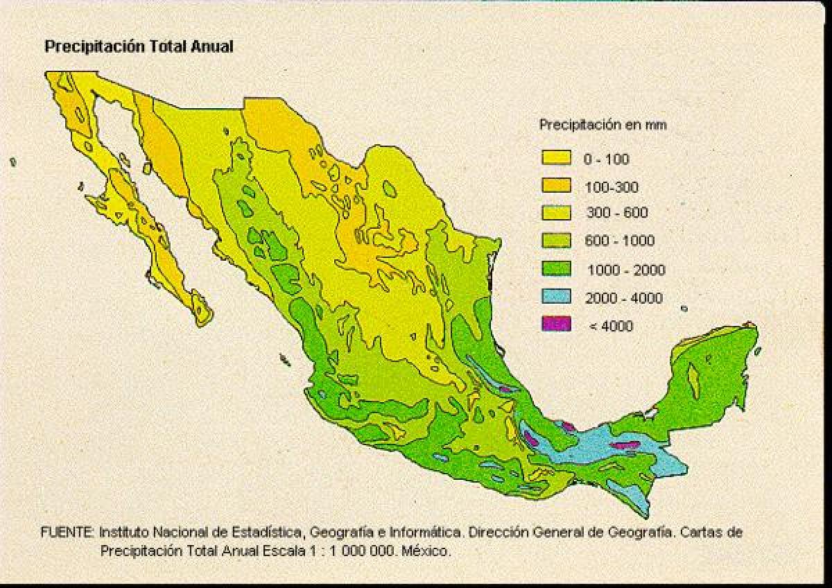 zemljevid vreme za Mehiko