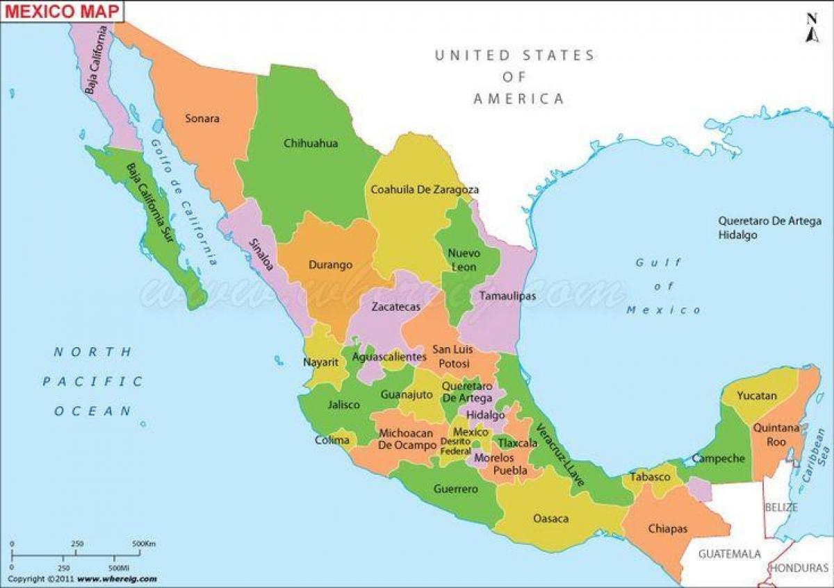 zemljevid Mehike članice
