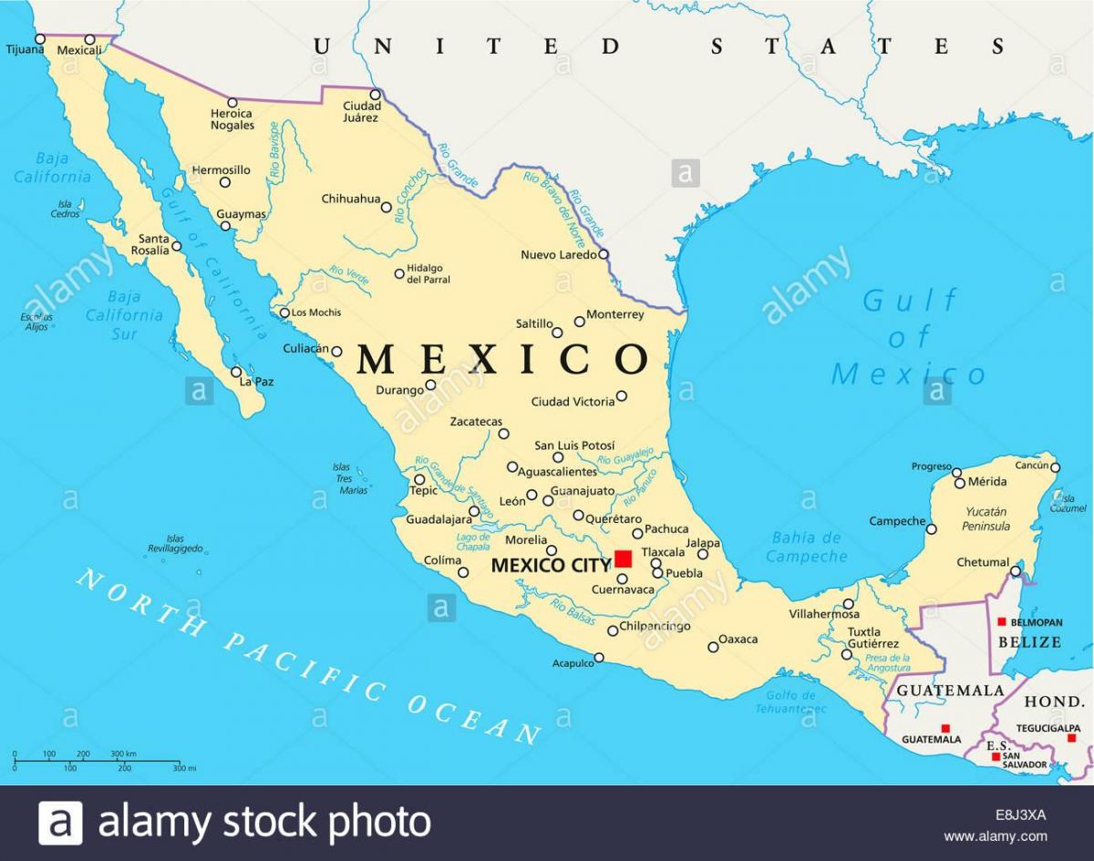 Mehika zemljevid mesta