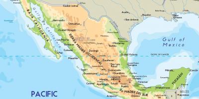 Mehika fizični zemljevid