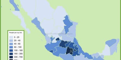 Gostota prebivalstva zemljevid Mehike