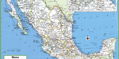 Mest v Mehiki zemljevid