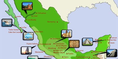 Turistična karta Mehika