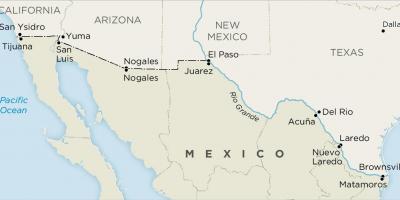 Zda in Mehiko zemljevid